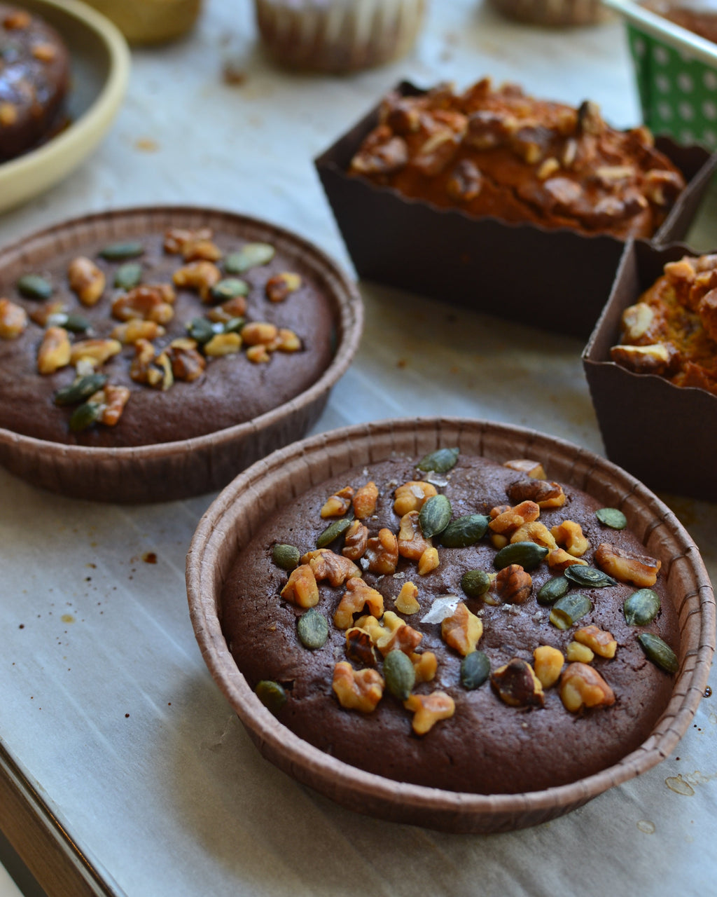 Brownies sin gluten y veganos elaborados durante el curso de pastelería.